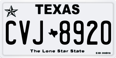 TX license plate CVJ8920