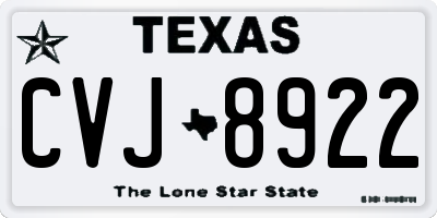 TX license plate CVJ8922