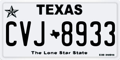 TX license plate CVJ8933