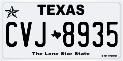 TX license plate CVJ8935