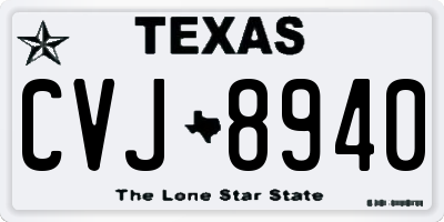 TX license plate CVJ8940