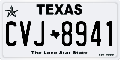 TX license plate CVJ8941