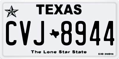 TX license plate CVJ8944