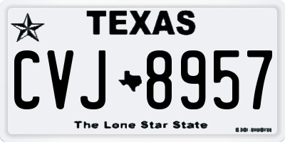 TX license plate CVJ8957