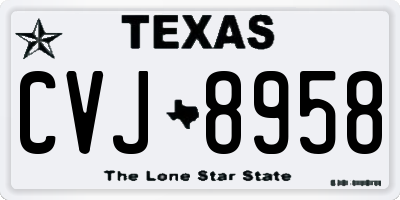 TX license plate CVJ8958