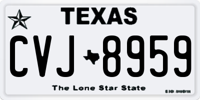 TX license plate CVJ8959