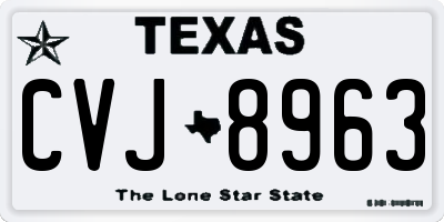 TX license plate CVJ8963