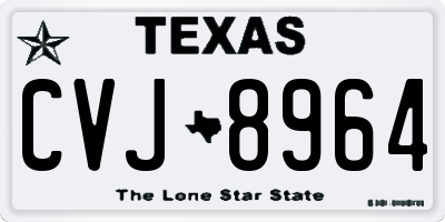 TX license plate CVJ8964