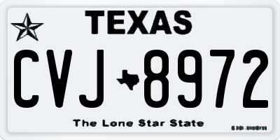 TX license plate CVJ8972