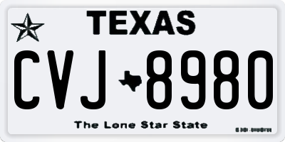 TX license plate CVJ8980