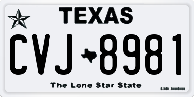 TX license plate CVJ8981