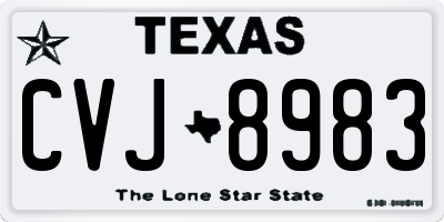 TX license plate CVJ8983