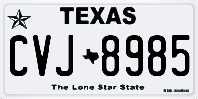 TX license plate CVJ8985