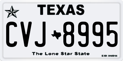 TX license plate CVJ8995