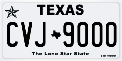 TX license plate CVJ9000