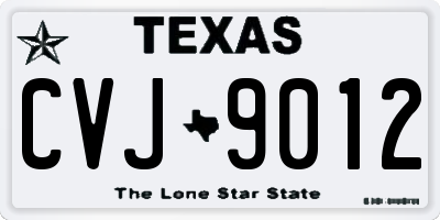 TX license plate CVJ9012