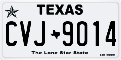 TX license plate CVJ9014