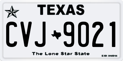 TX license plate CVJ9021