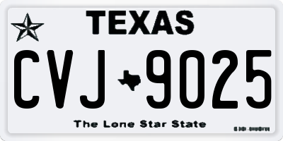 TX license plate CVJ9025
