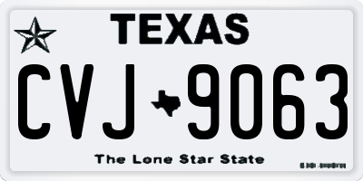 TX license plate CVJ9063
