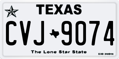 TX license plate CVJ9074