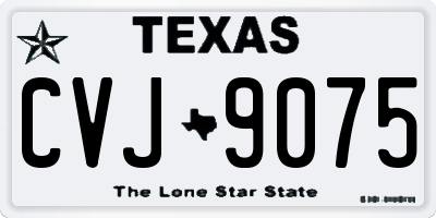 TX license plate CVJ9075