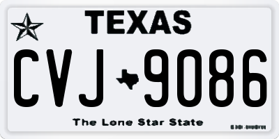TX license plate CVJ9086