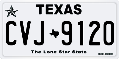 TX license plate CVJ9120