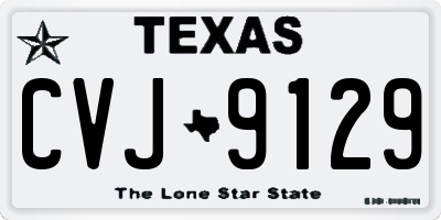 TX license plate CVJ9129