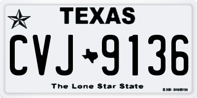 TX license plate CVJ9136