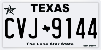 TX license plate CVJ9144