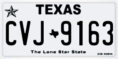 TX license plate CVJ9163