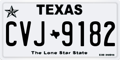 TX license plate CVJ9182
