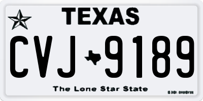 TX license plate CVJ9189