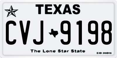 TX license plate CVJ9198