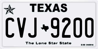 TX license plate CVJ9200