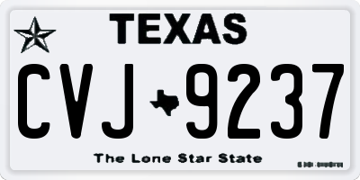 TX license plate CVJ9237