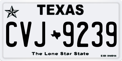 TX license plate CVJ9239