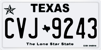 TX license plate CVJ9243