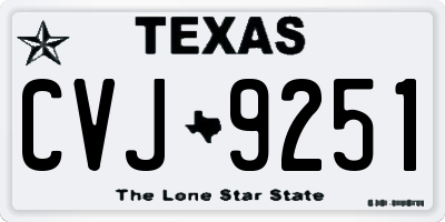 TX license plate CVJ9251