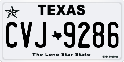 TX license plate CVJ9286