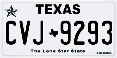 TX license plate CVJ9293