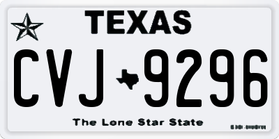 TX license plate CVJ9296