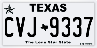 TX license plate CVJ9337