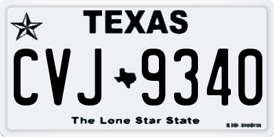 TX license plate CVJ9340