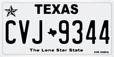 TX license plate CVJ9344