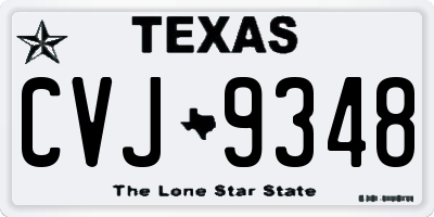 TX license plate CVJ9348