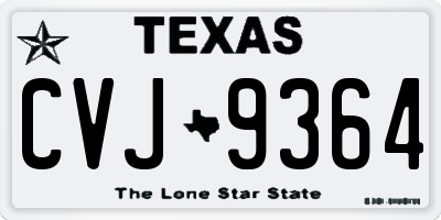 TX license plate CVJ9364
