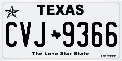 TX license plate CVJ9366