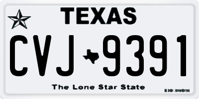 TX license plate CVJ9391